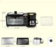 3-In-1 Breakfast Station with Coffee Maker, Non-Stick Griddle & 4-Slice Toaster Oven – Space-Saving All-in-One Breakfast Maker (Black)