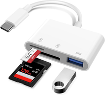 3-in-1 Type-C to USB + SD + TF Card Reader Adapter