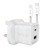 32W Dual Port USB-C & USB-A Charging Kit with USB-C to 8-Pin Cable (GaN III) Y-PA8-CL2