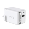 65W USB-C & USB-A Power Adapter with Retractable Cable Y-PA21