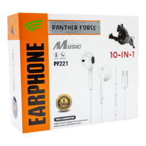 PF221 - Panther Force C-Type Handsfree – USB-C Wired Earphones | High-Quality Sound
