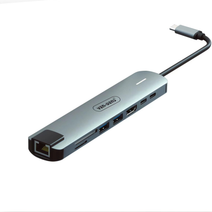 8-in-1 USB-C Multifunction Hub Adapter – HDMI + 2×USB 3.0 + PD + USB-C + SD + TF + RJ45 Ethernet