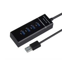 USB 4 PORT HUB 3.0 BLACK HIGH SPEED MULTI SPLITTER ADAPTER