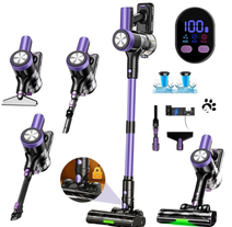 8-in-1 Cordless Stick Vacuum Cleaner Electric Powerful 28Kpa Suction (Purple)
