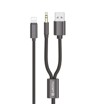 8-Pin to USB-A & 3.5mm Cable TG-AX03CN1M | iPhone Charging & AUX Audio Adapter