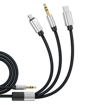 3-in-1 AUX Cable 1.2m | Multi Audio Cable for iPhone, USB-C & 3.5mm Devices