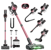 8-in-1 Cordless Stick Vacuum Cleaner Electric Powerful 28Kpa Suction (Pink)